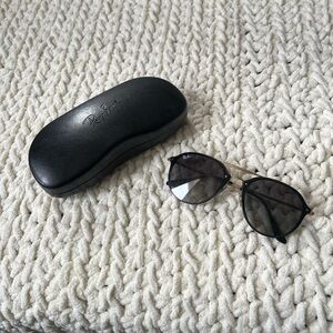 Ray-Ban Gold and Black Sunglasses with Case